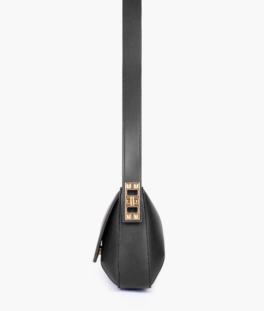 Elegant Flap Shoulder Purse Black
