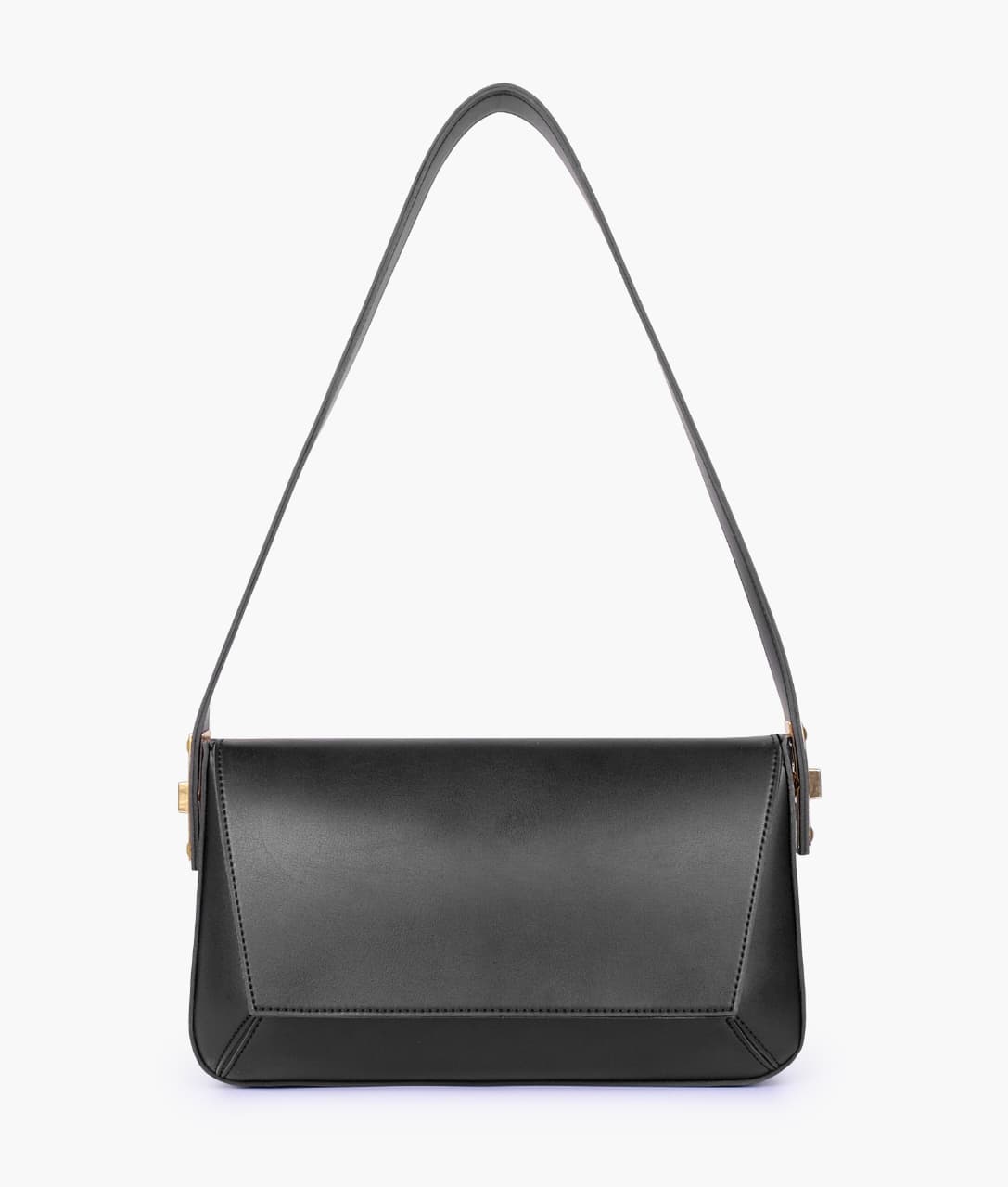 Elegant Flap Shoulder Purse Black
