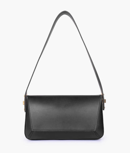 Elegant Flap Shoulder Purse Black
