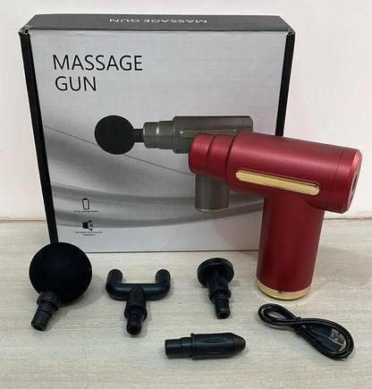 Professional Massager Gun With 4 Massage Heads Durable Portable Powerful Practical Choice For Muscle Relief Relaxation And Recovery | Random Color